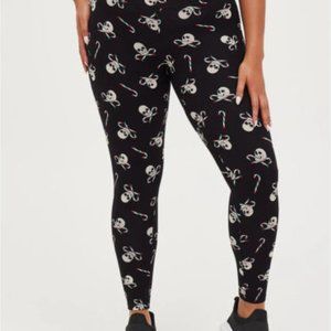 Torrid Premium Leggings in Black with Candy Cane Skull Print, 2 Sizes Available